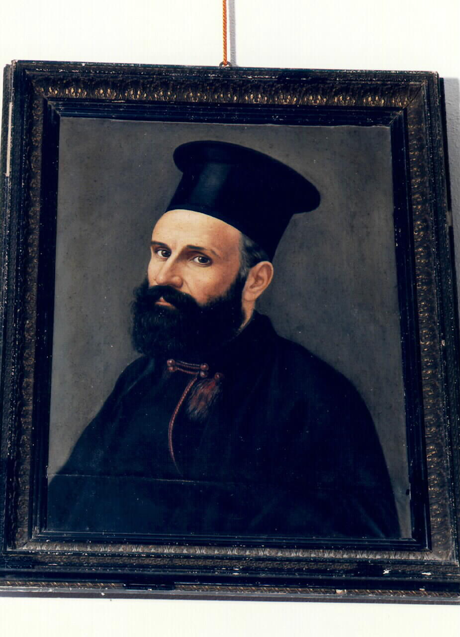ritratto di sacerdote (dipinto) - ambito siciliano (primo quarto sec. XX)
