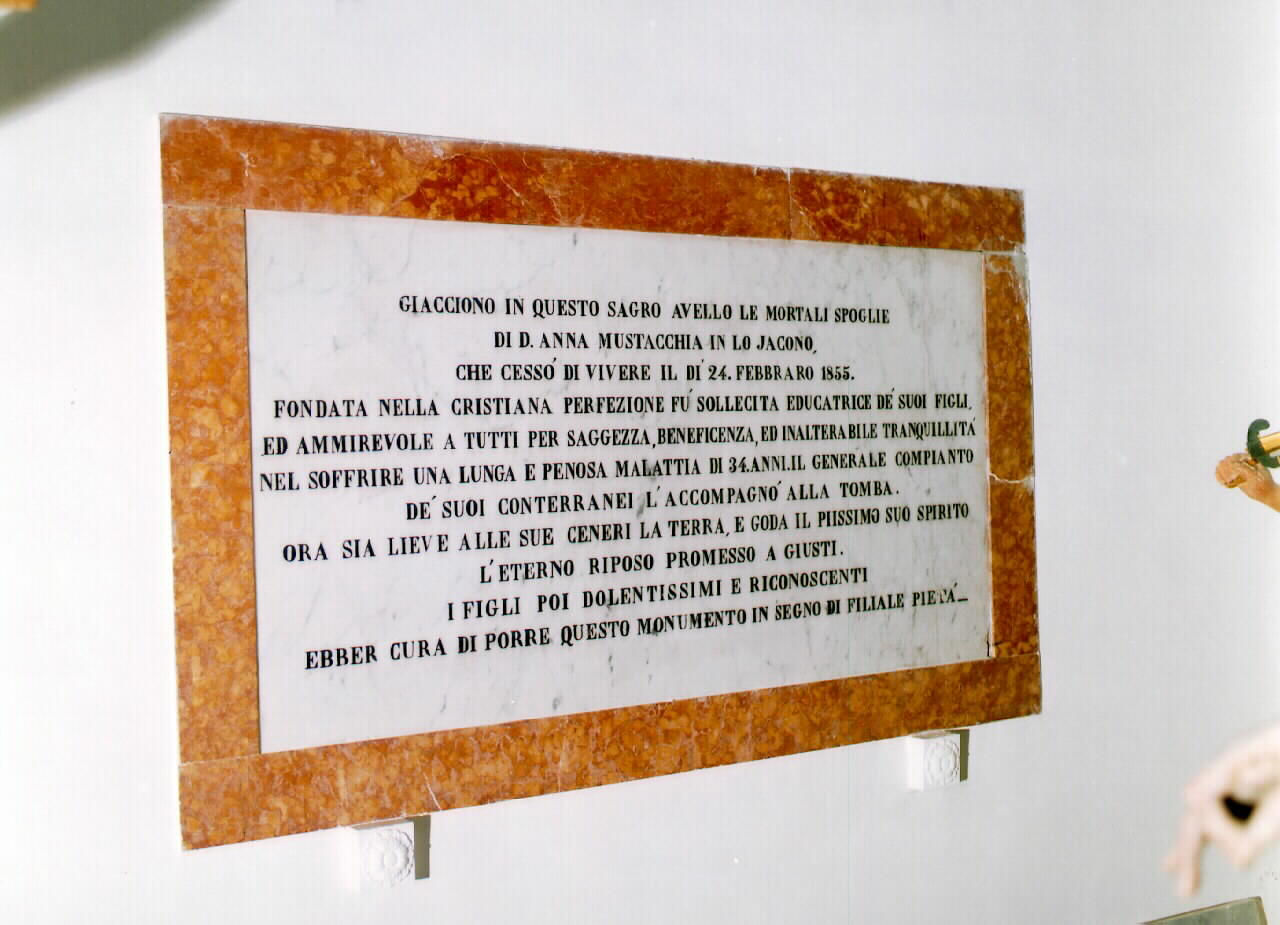 lapide - sepolcrale - ambito siciliano (sec. XIX)