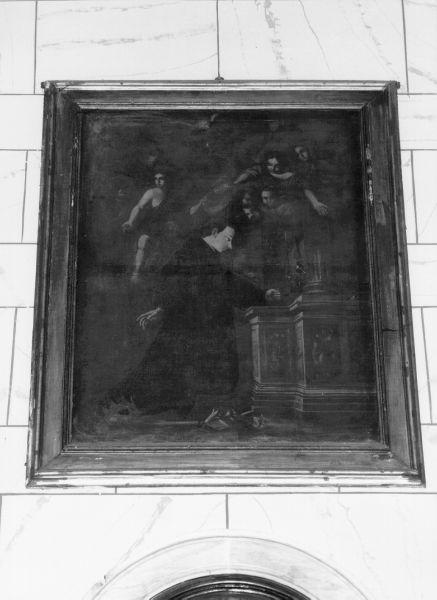 SANTO MONACO E ANGELI (dipinto) - ambito italiano (sec. XIX)