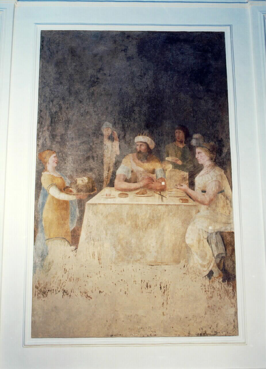 Salome' con la testa di San Giovanni Battista (dipinto murale) - ambito siciliano (sec. XIX)