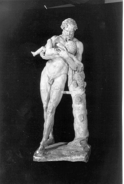 Sileno con Bacco bambino, Sileno con Bacco bambino (calco di scultura) - ambito italiano (prima metà sec. XIX)