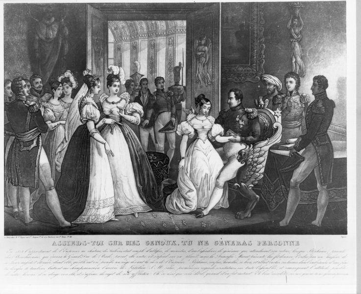 Assieds-toi sur mes genoux, tu ne generas personne, figure (stampa) - ambito parigino (seconda metà sec. XIX)