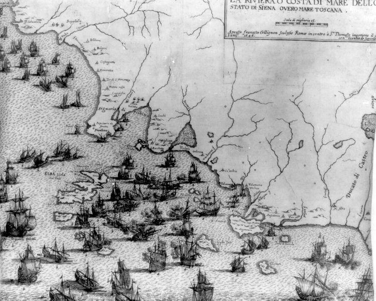 carta geografica della riviera toscana (stampa) di Collignon François (sec. XVII)