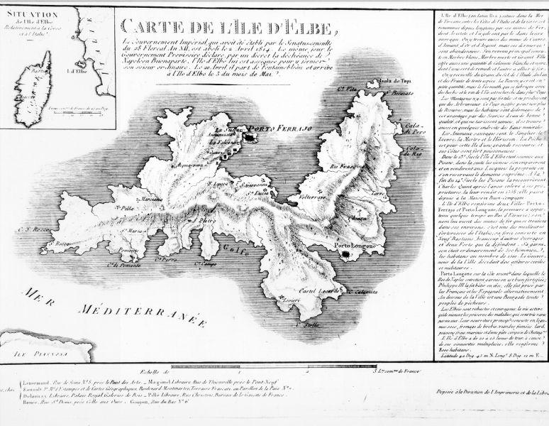 carta geografica dell'Isola d'Elba (stampa) - ambito francese (sec. XIX)