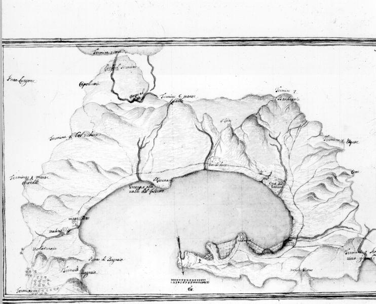 pianta della rada di Portoferraio (disegno) - ambito italiano (secc. XVI/ XVII)