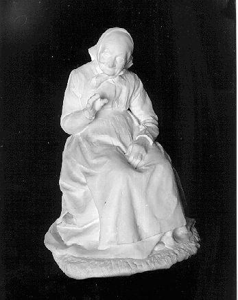 VECCHINA, RITRATTO DI DONNA ANZIANA (scultura) di Fagioli Attilio (?) (sec. XX)