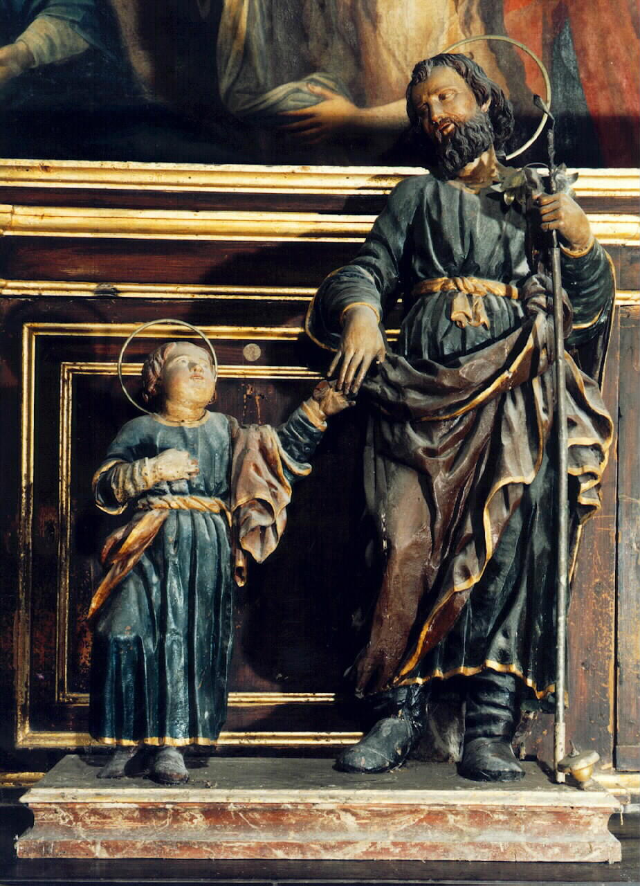 San Giuseppe con Gesu' Bambino (gruppo scultoreo) - ambito siciliano (Fine/inizio secc. XVIII/ XIX)