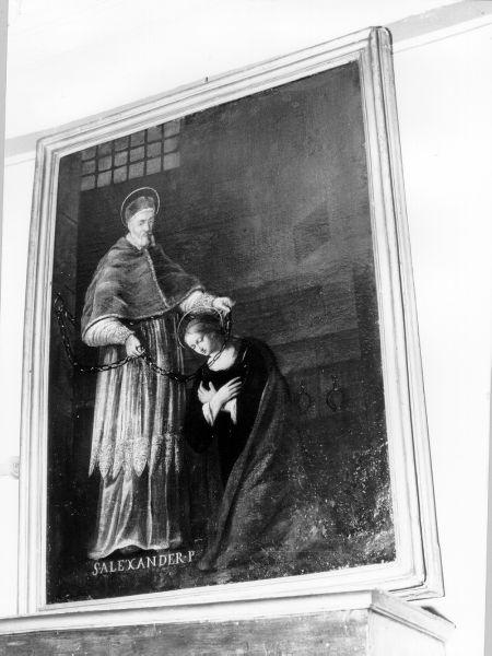 SANT'ALESSANDRO PAPA VISITA UNA DONNA IN CARCERE (dipinto) di Luchi Giuseppe Antonio detto Diecimino (metà sec. XVIII)