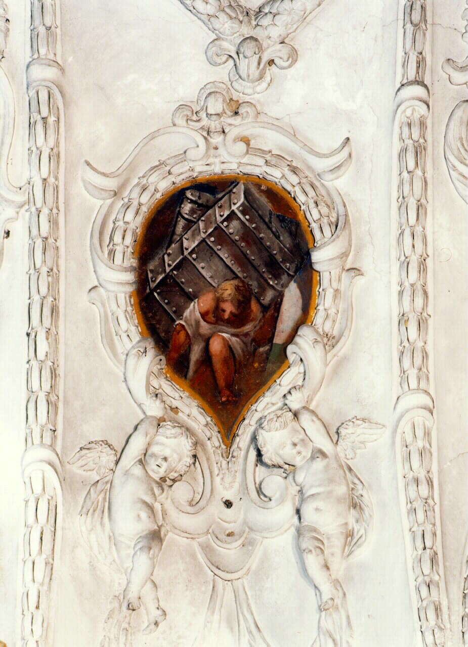 Sansone solleva le porte di Gaza (dipinto murale) - ambito siciliano (Seconda metà sec. XIX)