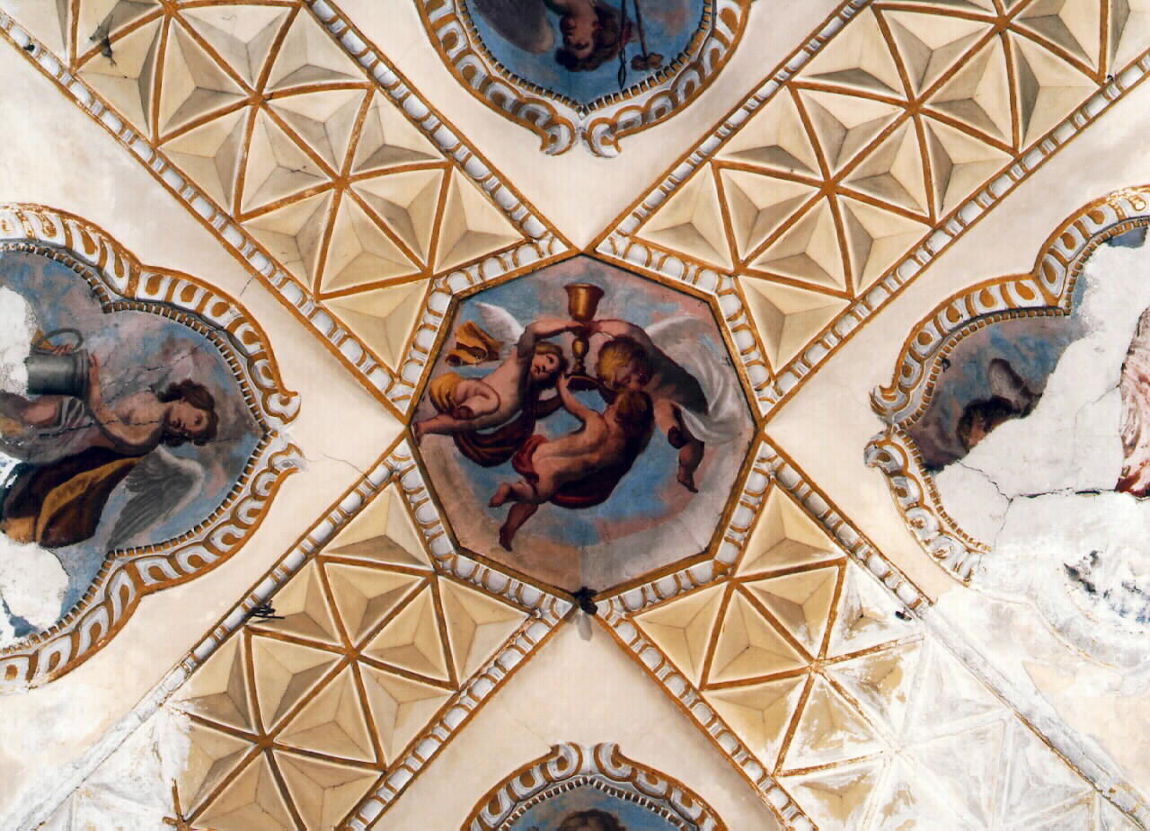 angioletti con calice (dipinto murale) - ambito siciliano (Seconda metà sec. XIX)