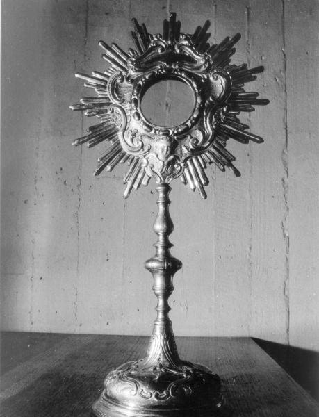 ostensorio - a raggiera - bottega italiana (seconda metà sec. XVIII)