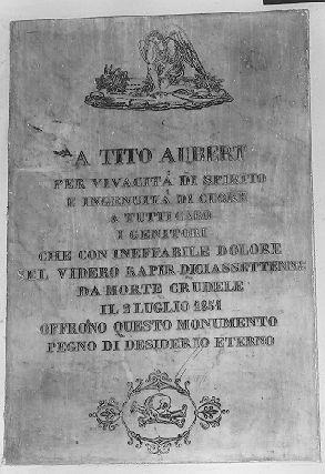 lapide tombale - ambito italiano (sec. XIX)