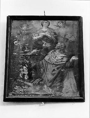 Madonna tra San Francesco d'Assisi e San Luigi di Francia (dipinto) - ambito italiano (sec. XVIII)
