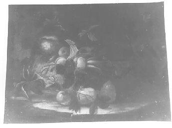 natura morta di verdura e frutta (dipinto) - ambito italiano (secc. XVIII/ XIX)