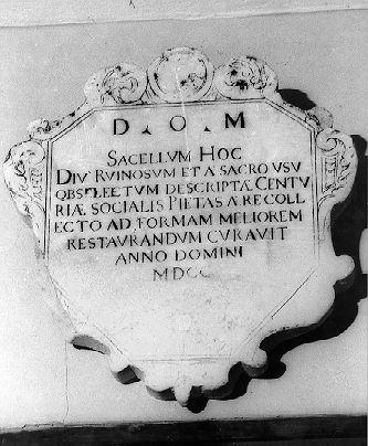 lapide - ambito italiano (sec. XVIII)