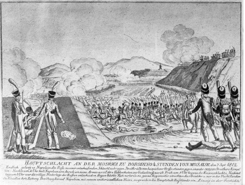 Hauptschlacht an der moskwa zu borodino, scena (stampa) - ambito tedesco (prima metà sec. XIX)