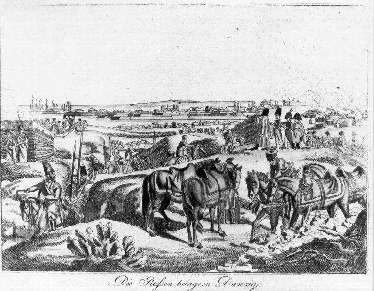 Die russen belgern danzig, scena (stampa) - ambito tedesco (prima metà sec. XIX)