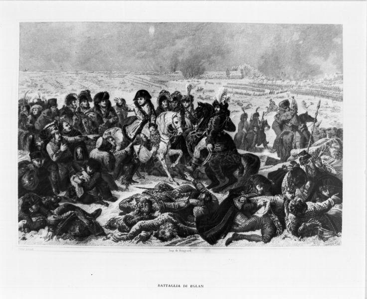 Battaglia di Eylau, scena di battaglia (stampa) di Gros Antoine Jean, Bougeard (prima metà sec. XIX)