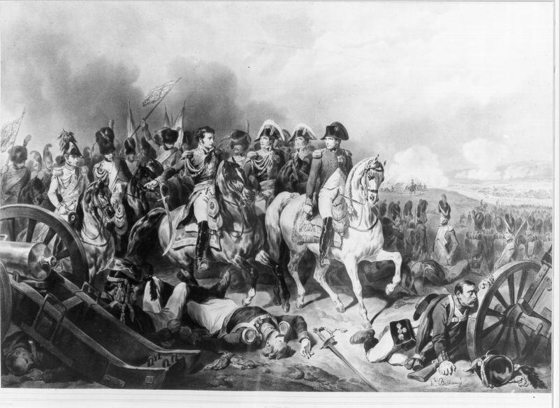 Austerlitz (2 décembre 1805), scena di battaglia (stampa) di Bellangé Hippolyte, Marin Lavigne Louis Stanislas, Delaure (prima metà sec. XIX)