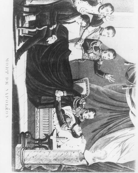Mort de Napoléon, storie della vita di Napoleone Bonaparte (stampa) di Dubreuil (prima metà sec. XIX)