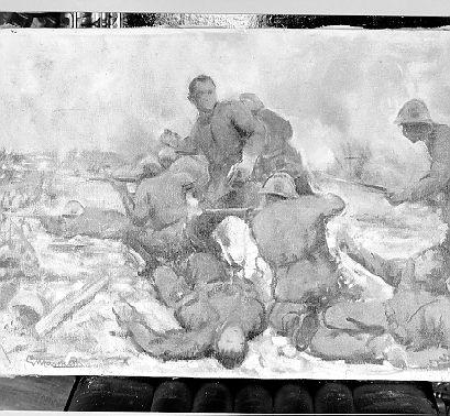 Episodio di guerra (dipinto) di Marchetti Giulio (prima metà sec. XX)