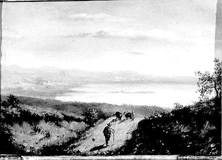 Paesaggio (dipinto) di Raggi Oreste (metà sec. XIX)