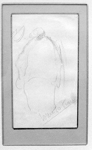 recto: figura virile/ verso: barca a vela (disegno) di Viani Lorenzo (sec. XX)