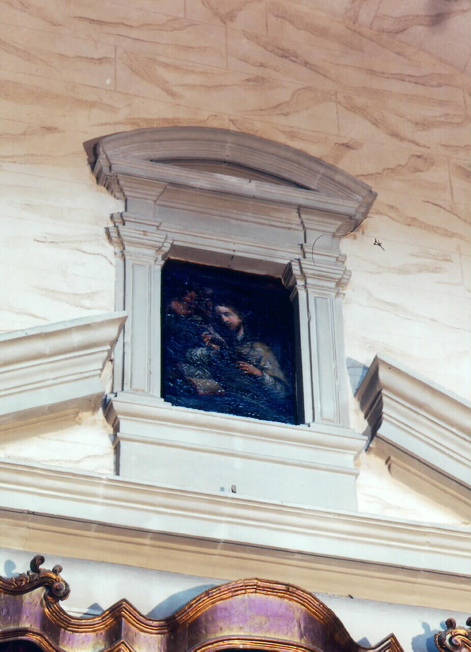 santo in preghiera con cherubini (dipinto) - ambito siciliano (Seconda metà sec. XVIII)