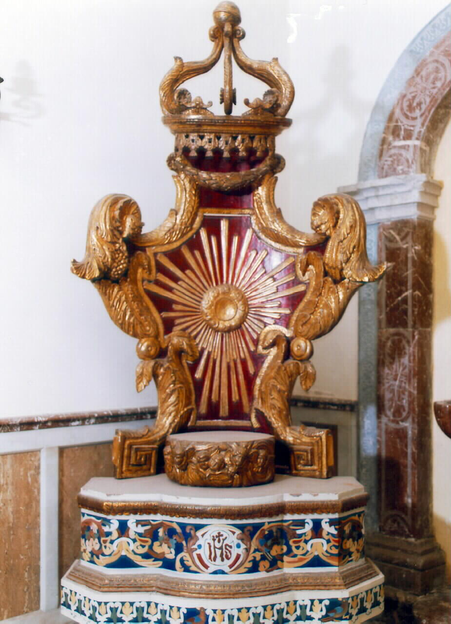 tronetto per esposizione eucaristica - produzione siciliana (Prima metà sec. XIX)