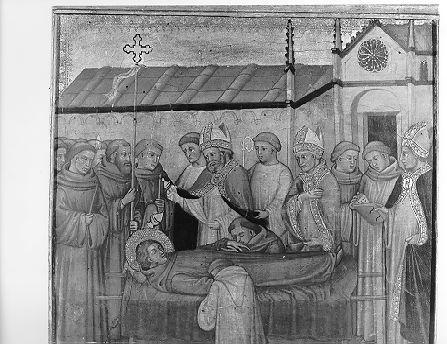 Esequie di San Galgano, Storie della vita di San Galgano (dipinto) di Andrea di Bartolo (sec. XIV)