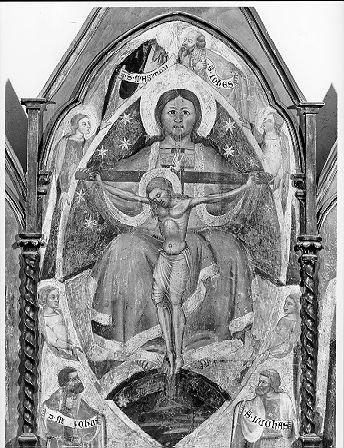 Trinità e i SS. Jacopo e Giovanni Evangelista (trittico) di Cecco di Pietro (sec. XIV)