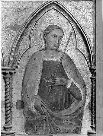 Madonna col Bambino, Crocifissione e Santi (polittico) di Cecco di Pietro (sec. XIV)