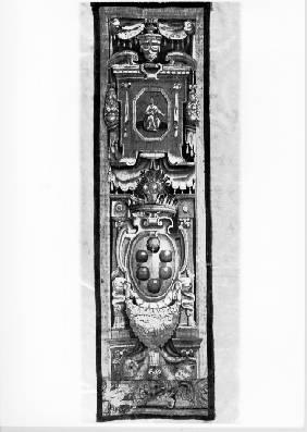 Arme medicee e figure allegoriche (arazzo) - ambito fiorentino (sec. XVI)