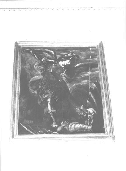 San Michele Arcangelo combatte il drago (dipinto) di Ferrucci Giovanni Domenico (attribuito) (terzo quarto sec. XVII)