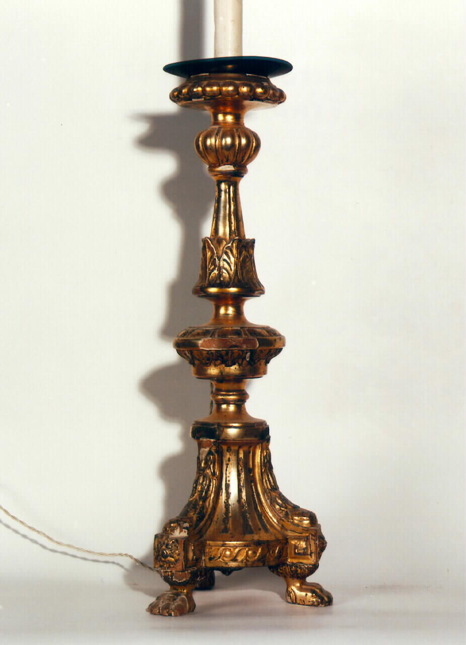 candeliere d'altare, serie - produzione siciliana (Prima metà sec. XIX)