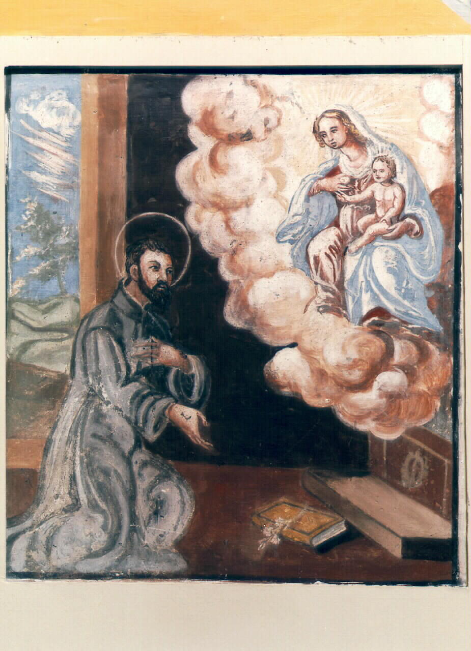 apparizione della Madonna a San Gaetano da Thiene (dipinto murale) - ambito siciliano (sec. XIX)