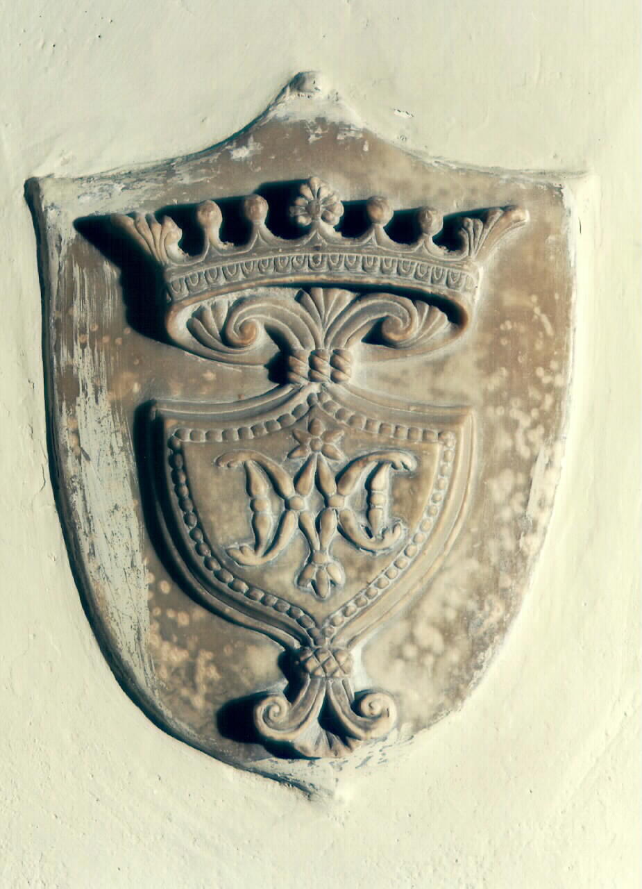stemma con emblema mariano coronato (rilievo) - ambito siciliano (Prima metà sec. XIX)