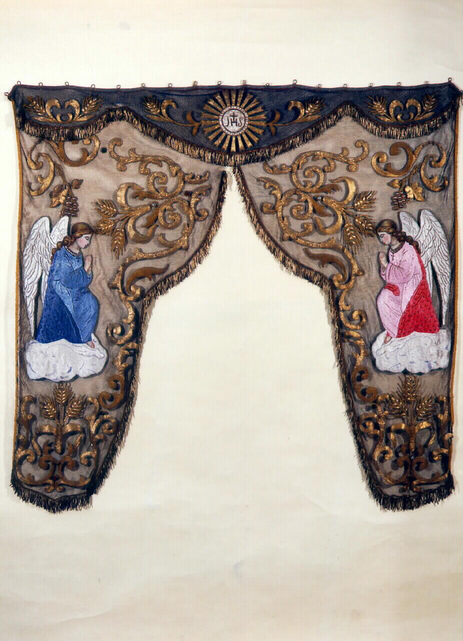 conopeo di tabernacolo - a cortina doppia - manifattura siciliana (Seconda metà sec. XIX)