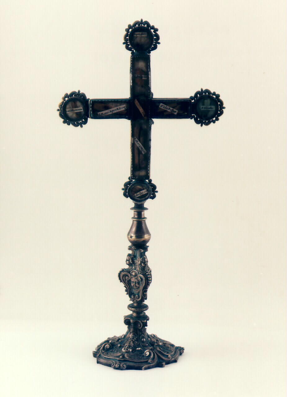 reliquiario - a croce - bottega siciliana (Metà sec. XVIII)