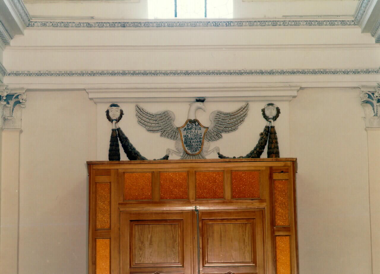 aquila coronata fra festoni (rilievo) - ambito siciliano (sec. XIX)