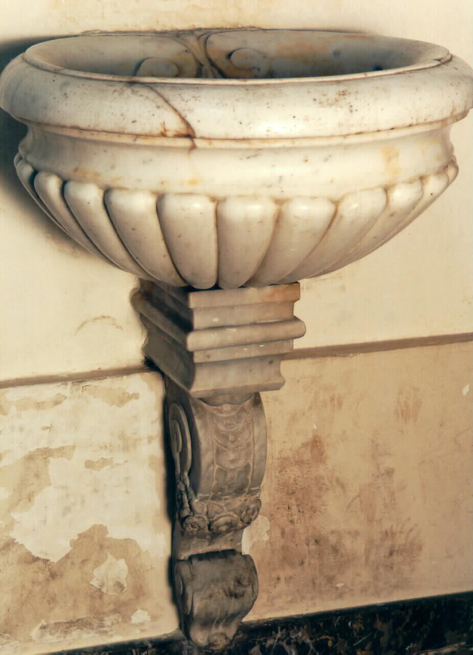 acquasantiera da parete, serie - ambito siciliano (Prima metà sec. XIX)