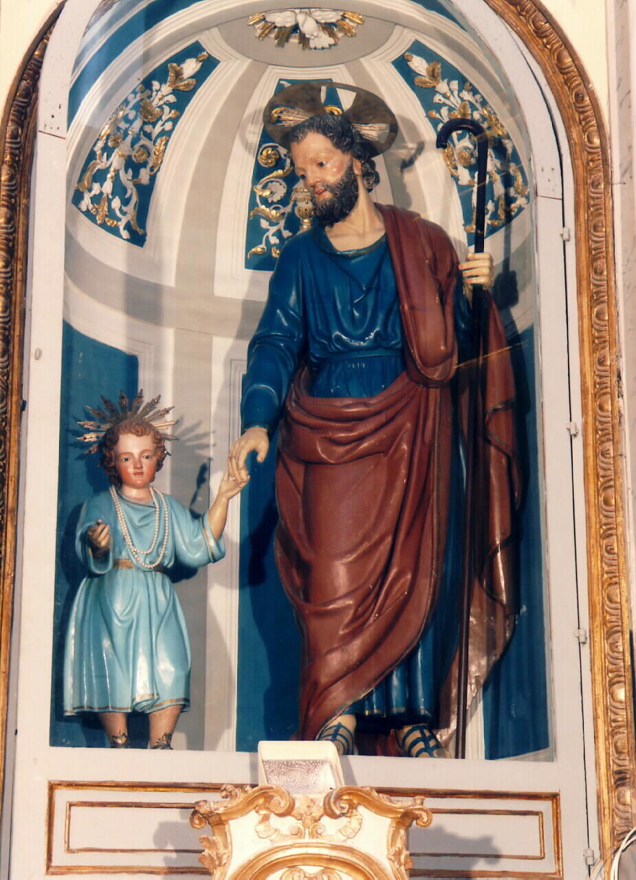 San Giuseppe con Gesu' Bambino (gruppo scultoreo) - ambito siciliano (Seconda metà sec. XIX)
