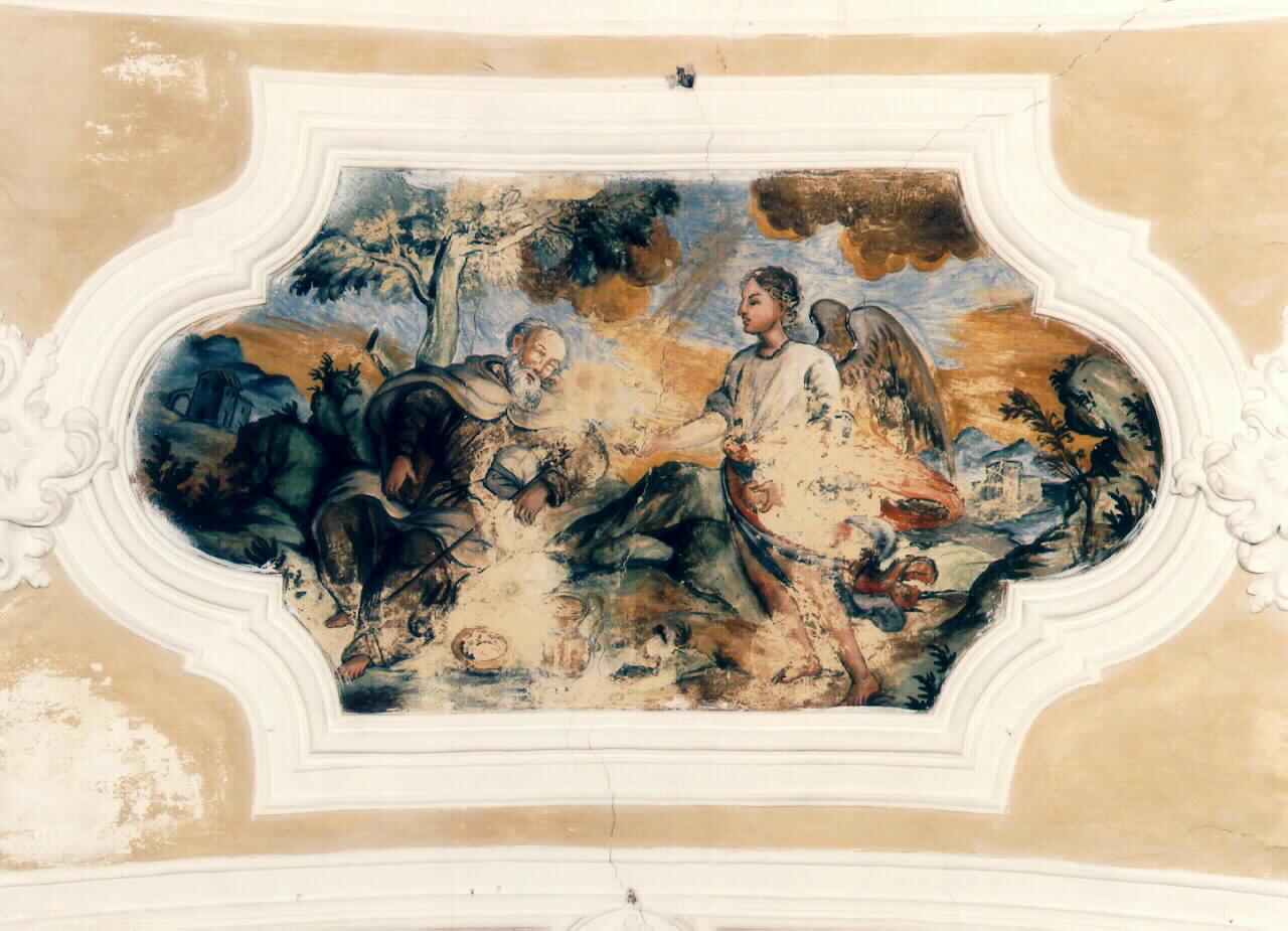 figura maschile con angelo (dipinto) - ambito siciliano (Fine/inizio secc. XIX/ XX)