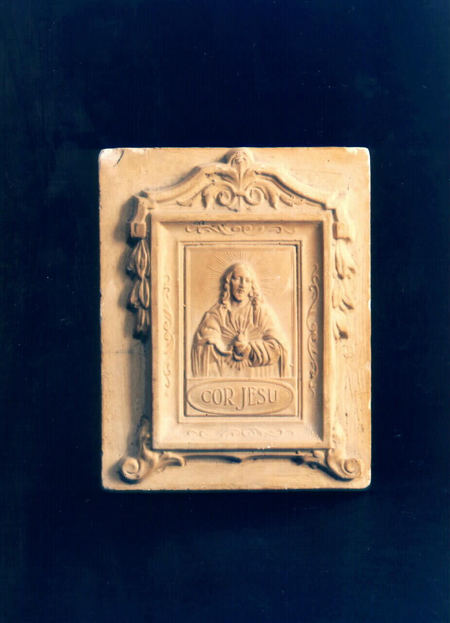 cuore di Gesu' (pannello a rilievo, serie) - ambito siciliano (sec. XIX)