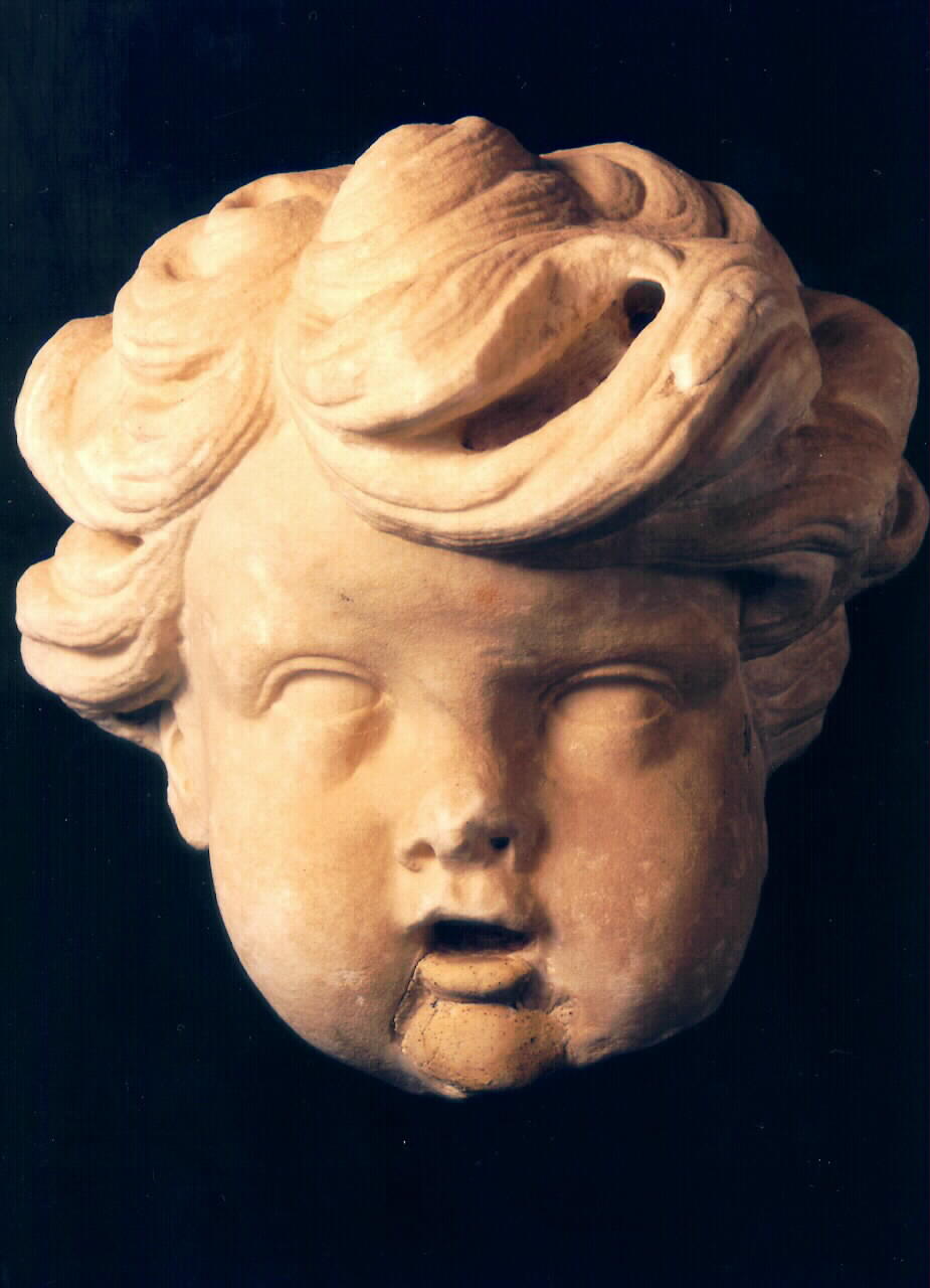 testa di putto (statua, frammento) - ambito siciliano (sec. XVIII)