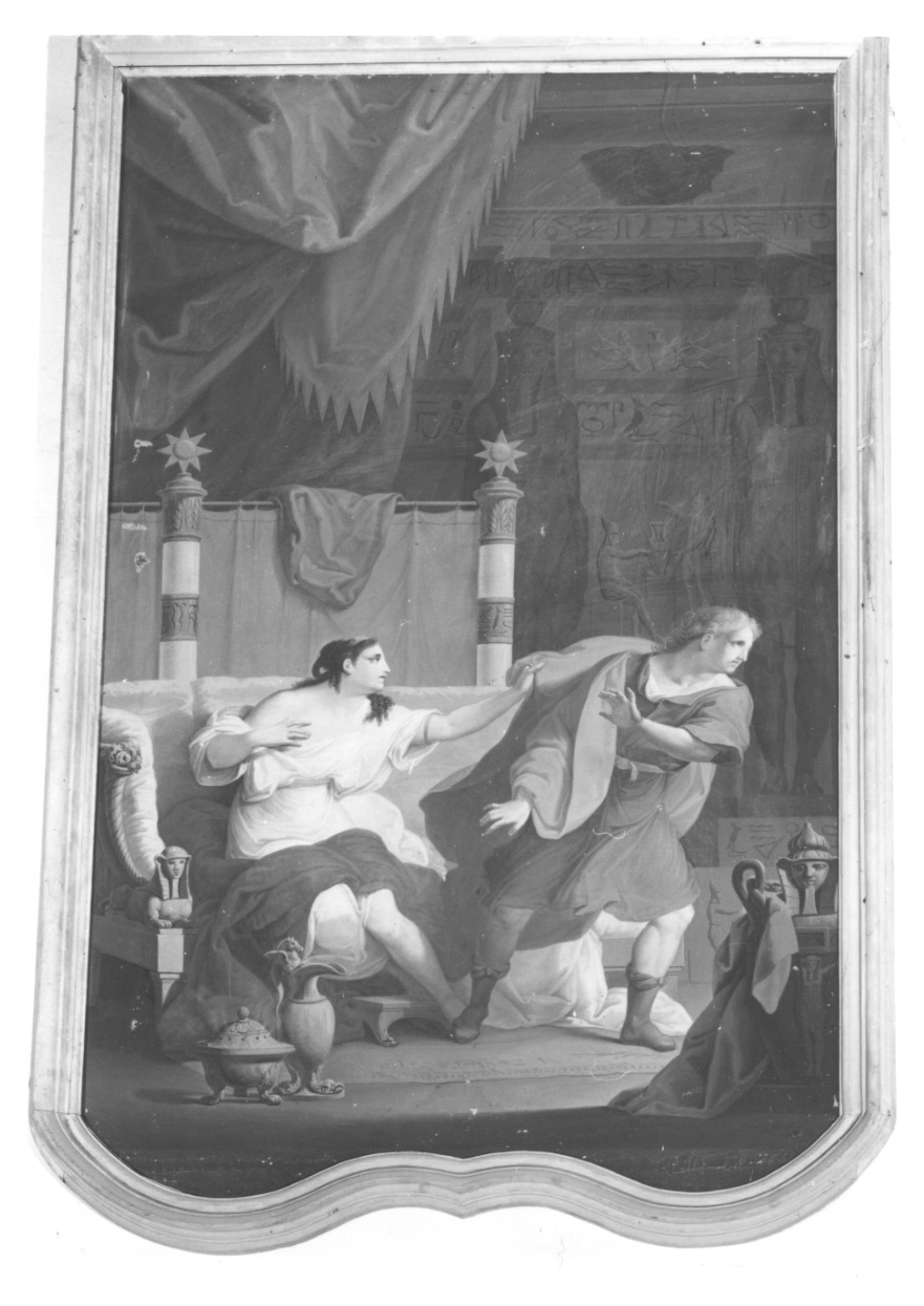 Giuseppe e la moglie di Putifarre (dipinto, opera isolata) di Morgari Giuseppe (secondo quarto sec. XIX)