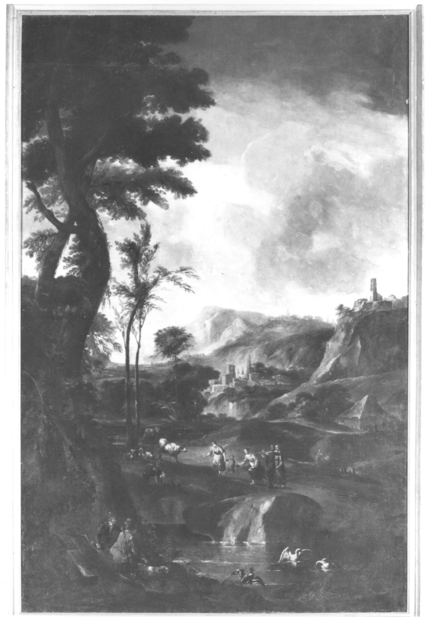 paesaggio con contadine (dipinto, opera isolata) di Cignaroli Scipione (secondo quarto sec. XVIII)
