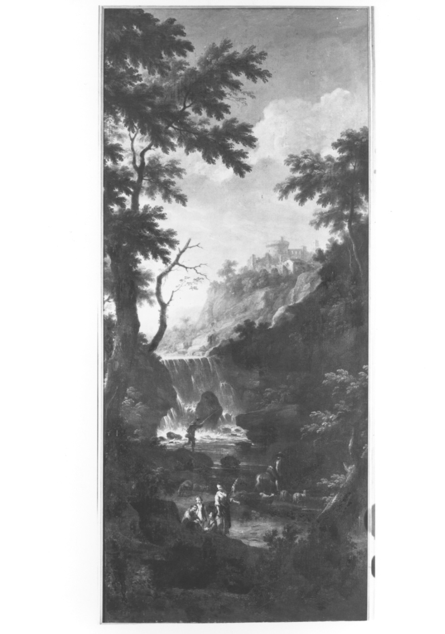 paesaggio con cascata (dipinto, opera isolata) di Cignaroli Vittorio Amedeo (attribuito) (metà sec. XVIII)