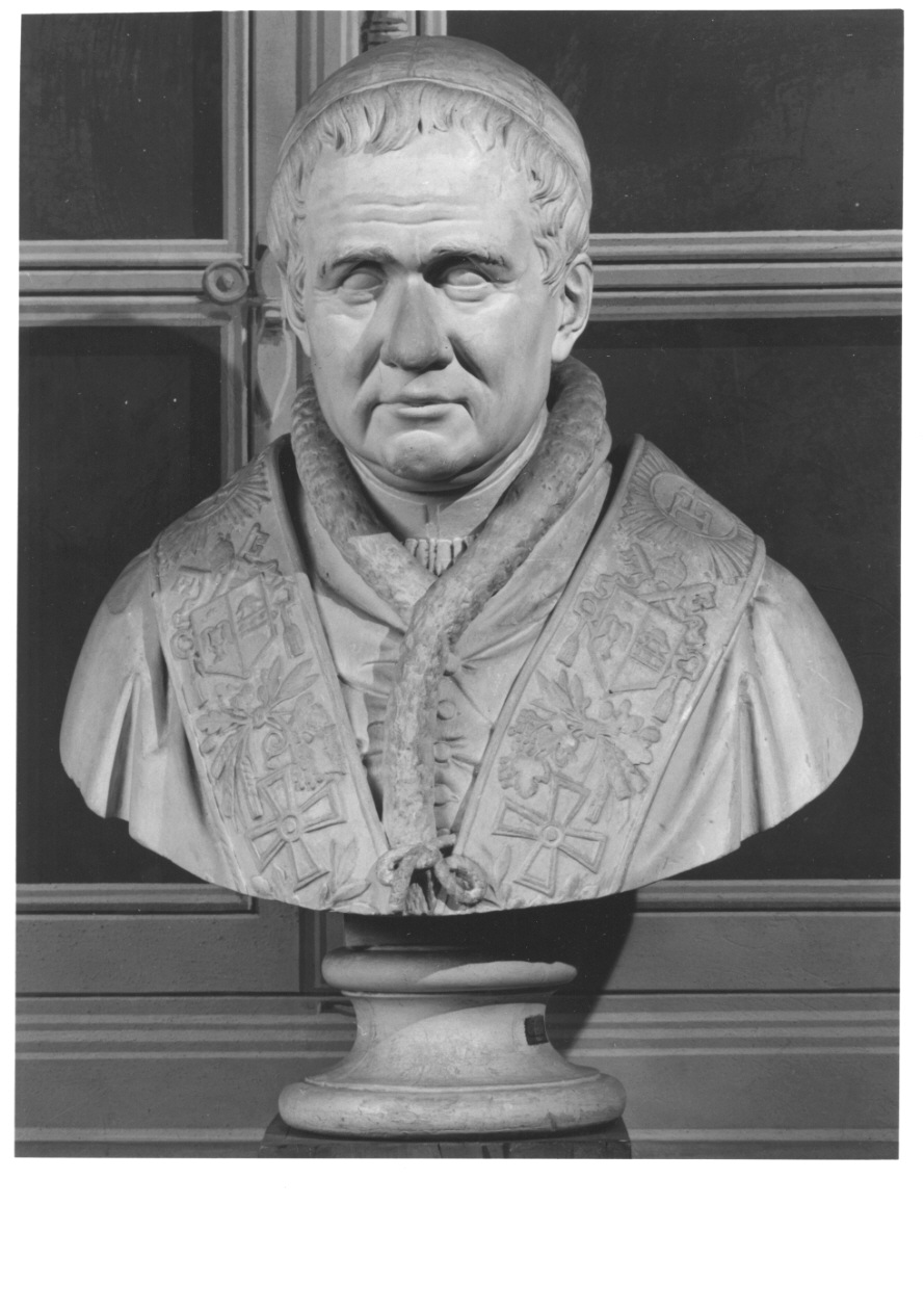 busto ritratto di Gregorio XVI (busto, opera isolata) di Bisetti Antonio (metà sec. XIX)