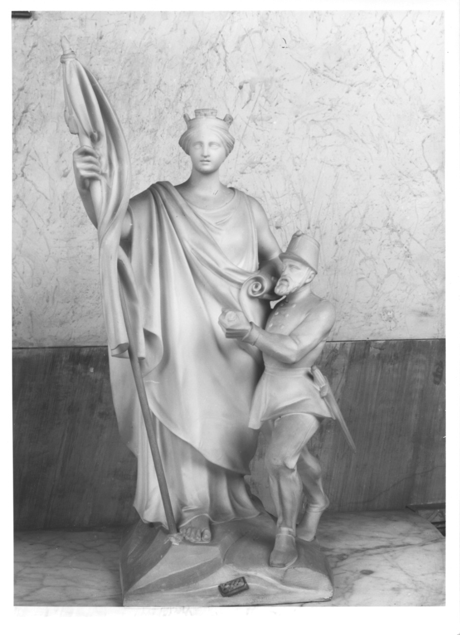 il Veneto, Italia con bandiera e soldato (gruppo scultoreo, opera isolata) di Butti Stefano (metà sec. XIX)